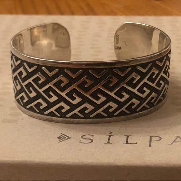 Rare Vintage Silpada Sterling Silver Aztec Design Cuff Bracelet B1165 - Picture 4 of 16